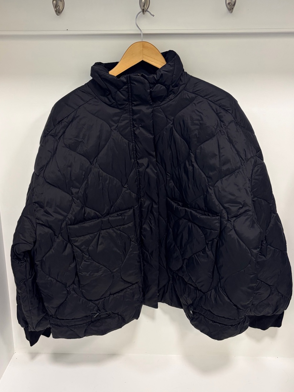 FLX Puffer Quilted cropped Jacket Coat Black XXL